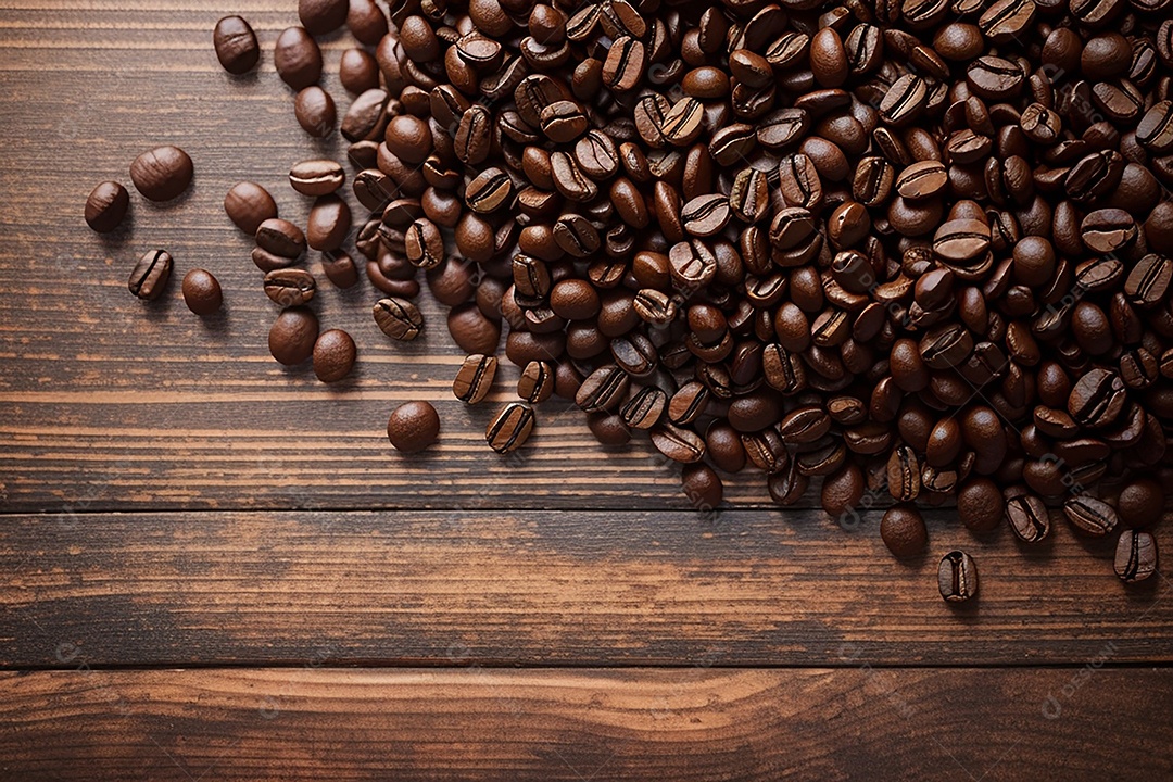 Fundo de grãos de café torrados de boa qualidade a vapor