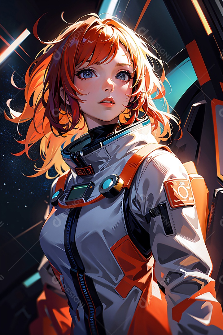 Anime pastel sonho futurista astronauta jovem