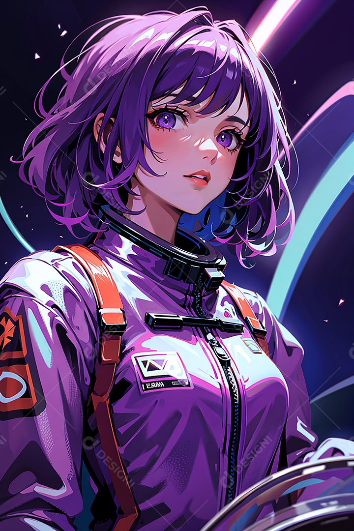 Anime pastel sonho futurista astronauta jovem