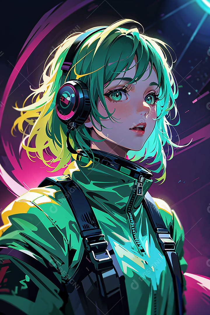 Anime pastel sonho futurista astronauta jovem