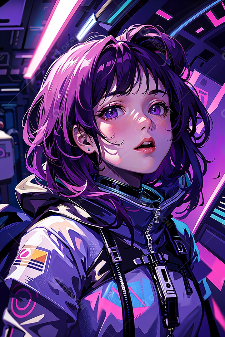 Anime pastel sonho futurista astronauta jovem