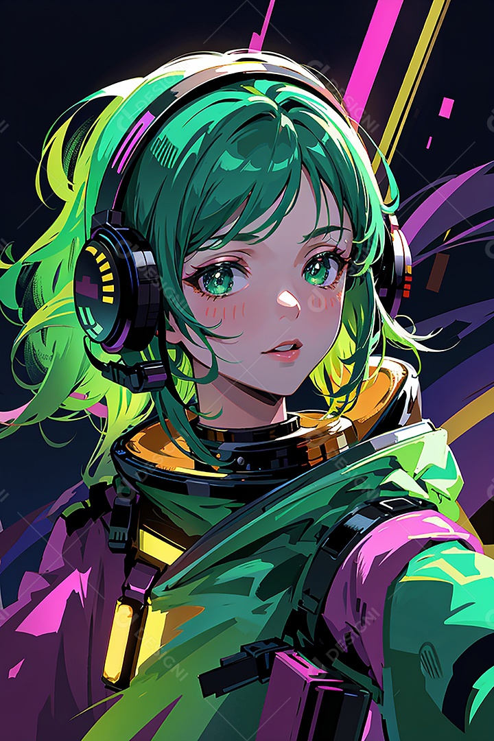 Anime pastel sonho futurista astronauta jovem