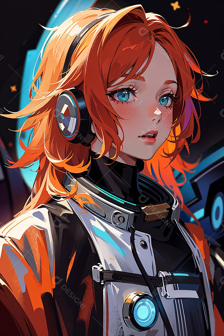 Anime pastel sonho futurista astronauta jovem