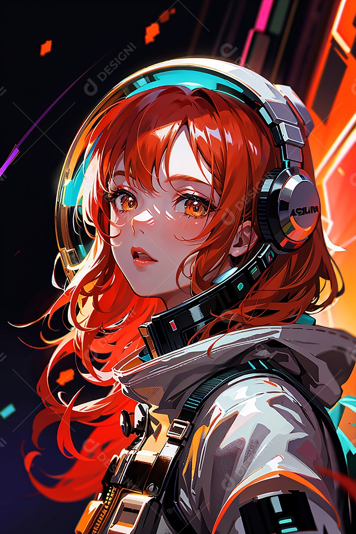 Anime pastel sonho futurista astronauta jovem