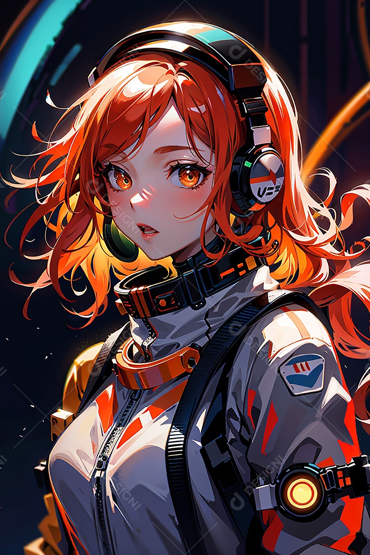 Anime pastel sonho futurista astronauta jovem