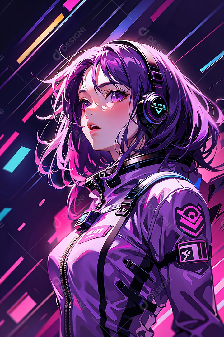 Anime pastel sonho futurista astronauta jovem