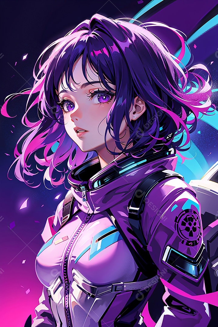 Anime pastel sonho futurista astronauta jovem
