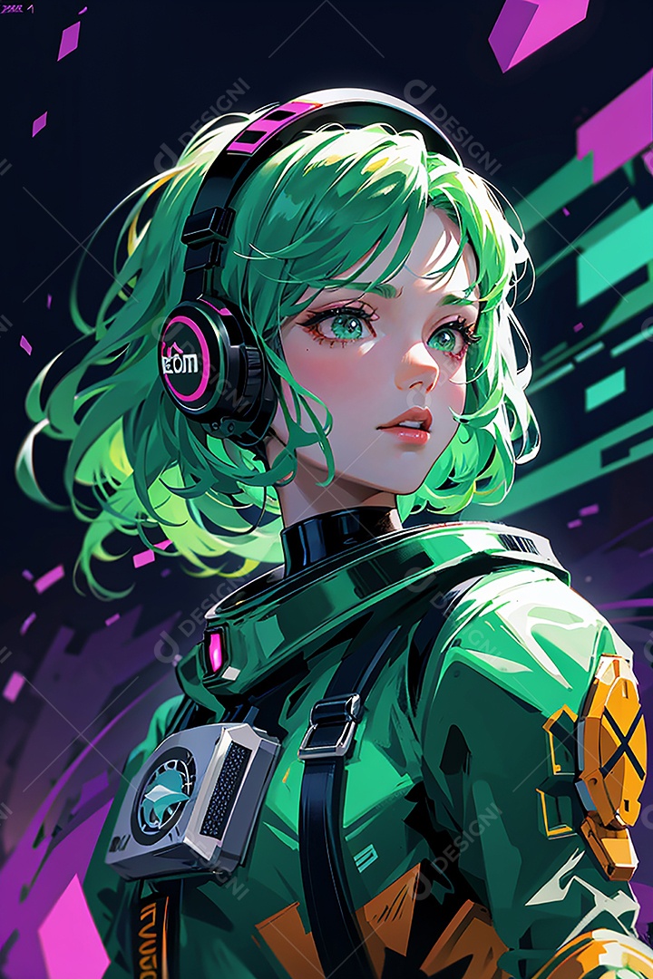 Anime pastel sonho futurista astronauta jovem