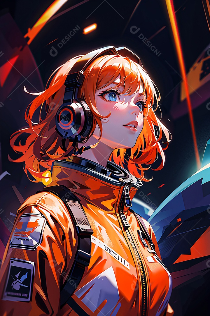 Anime pastel sonho futurista astronauta jovem