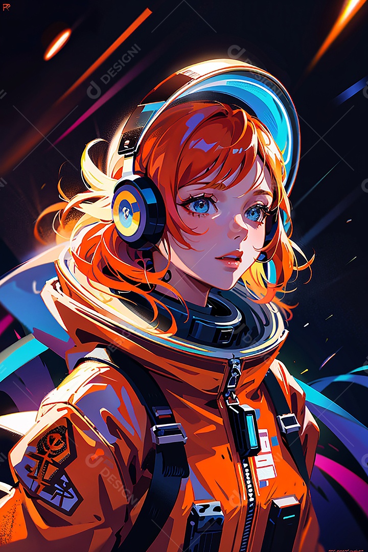 Anime pastel sonho futurista astronauta jovem