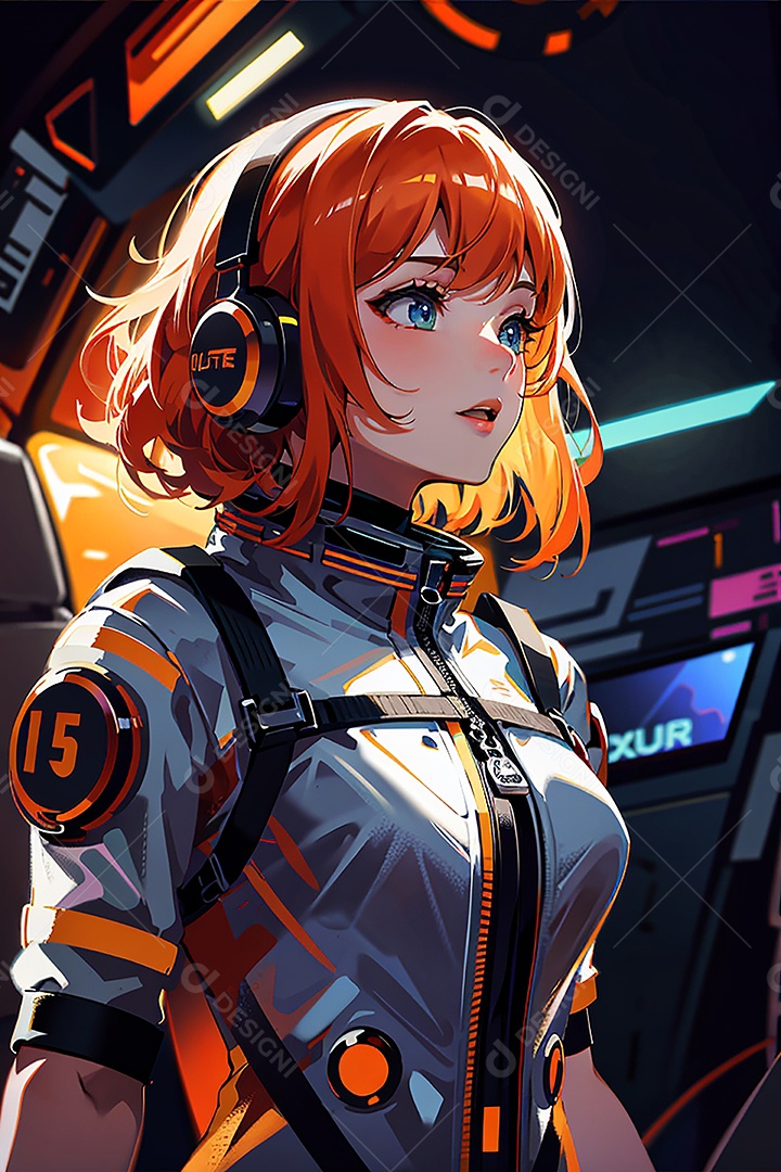 Anime pastel sonho futurista astronauta jovem