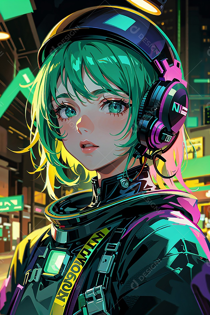 Anime pastel sonho futurista astronauta jovem