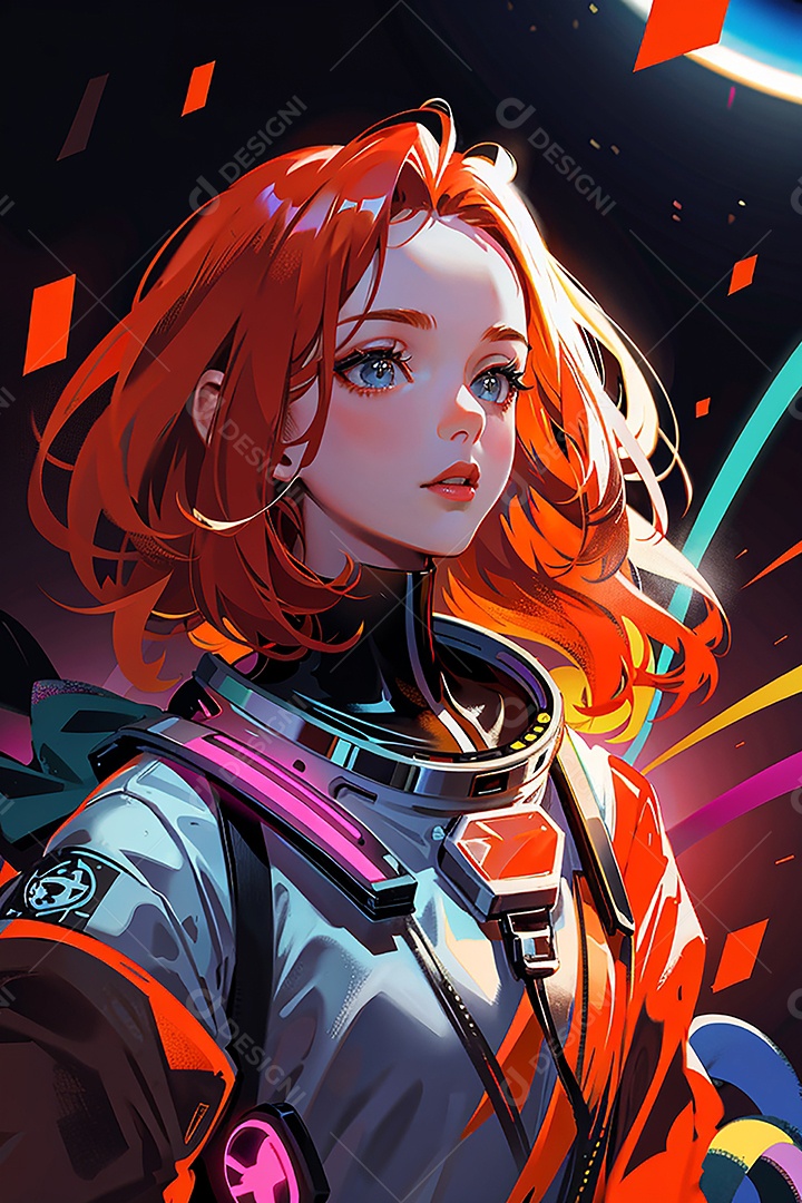 Anime pastel sonho futurista astronauta jovem