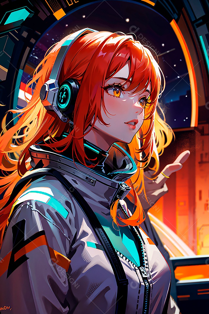 Anime pastel sonho futurista astronauta jovem