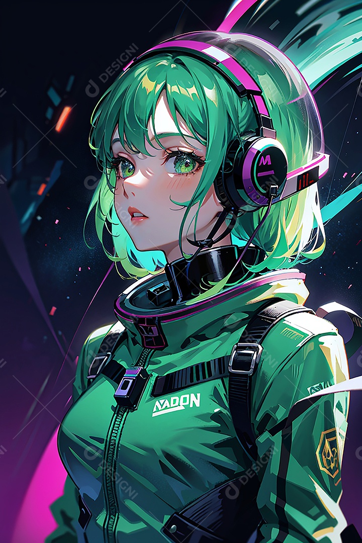 Anime pastel sonho futurista astronauta jovem