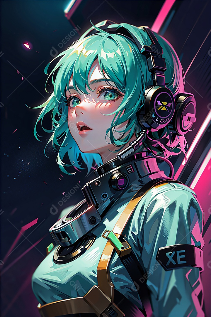 Anime pastel sonho futurista astronauta jovem
