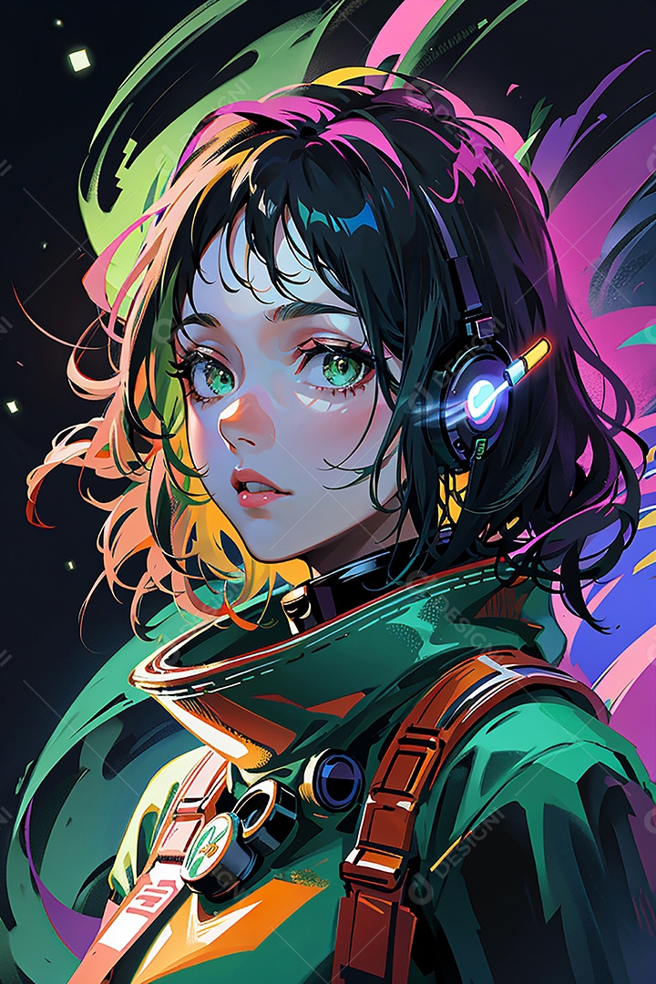 Anime pastel sonho futurista astronauta jovem