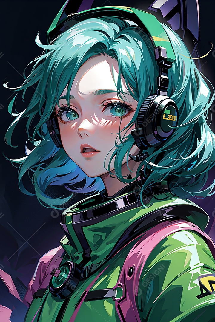 Anime pastel sonho futurista astronauta jovem