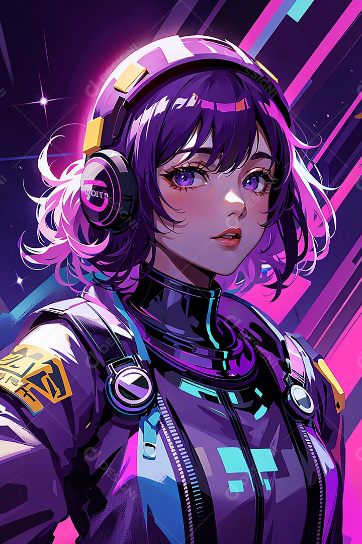 Anime pastel sonho futurista astronauta jovem