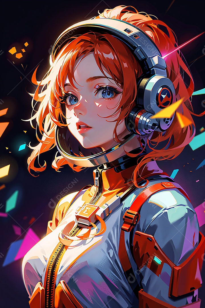 Anime pastel sonho futurista astronauta jovem