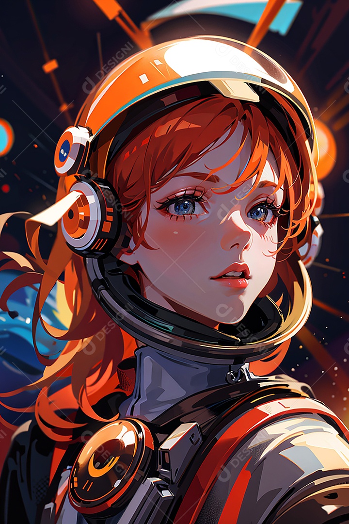 Anime pastel sonho futurista astronauta jovem