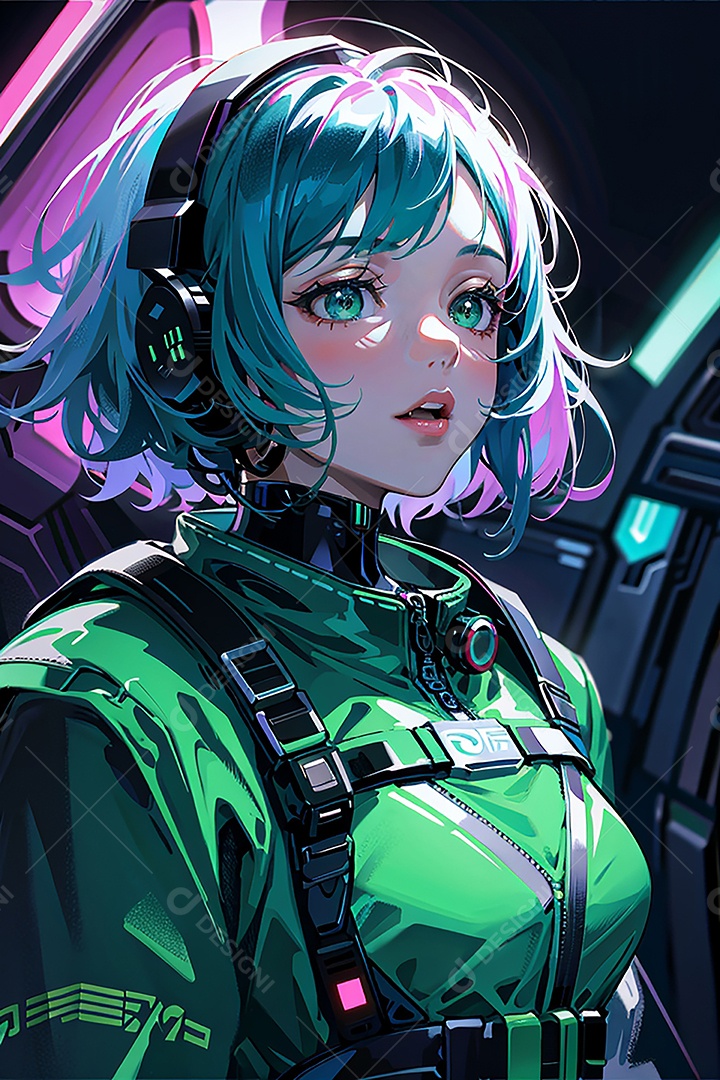 Anime pastel sonho futurista astronauta jovem