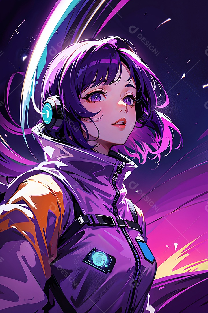 Anime pastel sonho futurista astronauta jovem