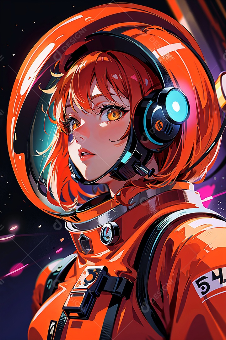 Anime pastel sonho futurista astronauta jovem