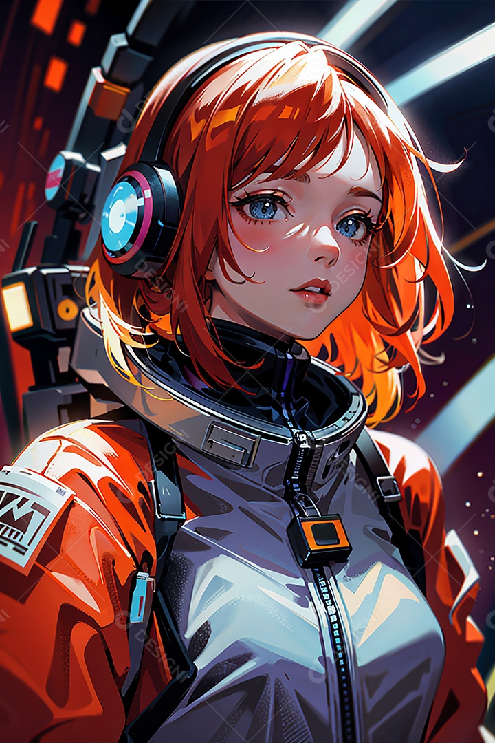 Anime pastel sonho futurista astronauta jovem