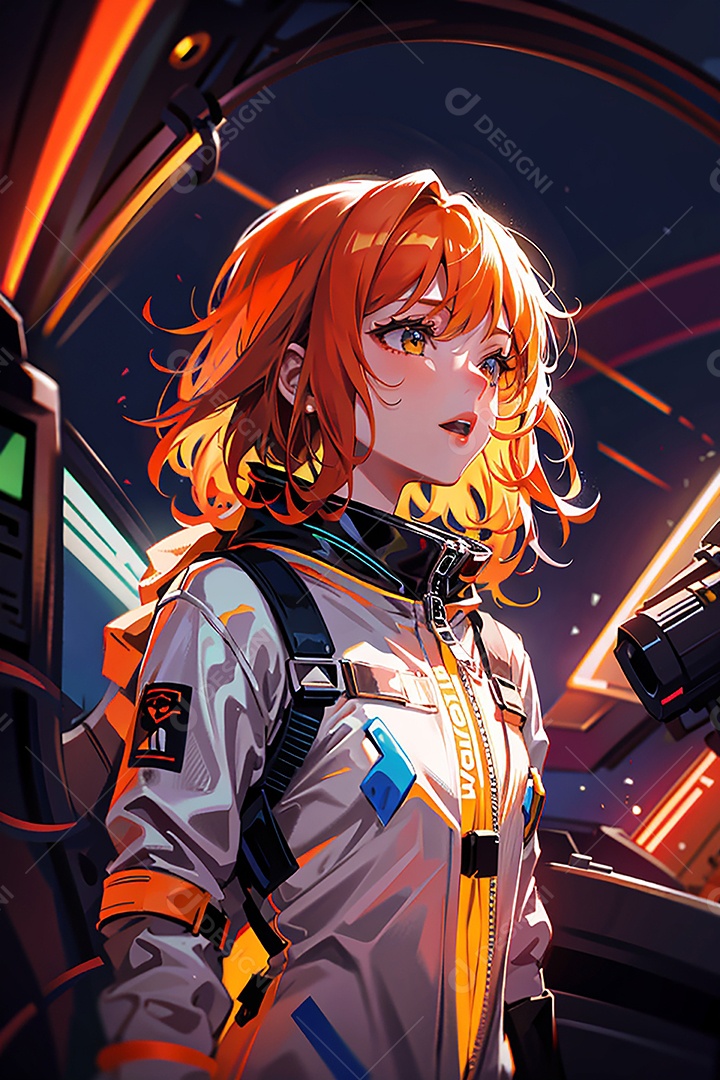 Anime pastel sonho futurista astronauta jovem