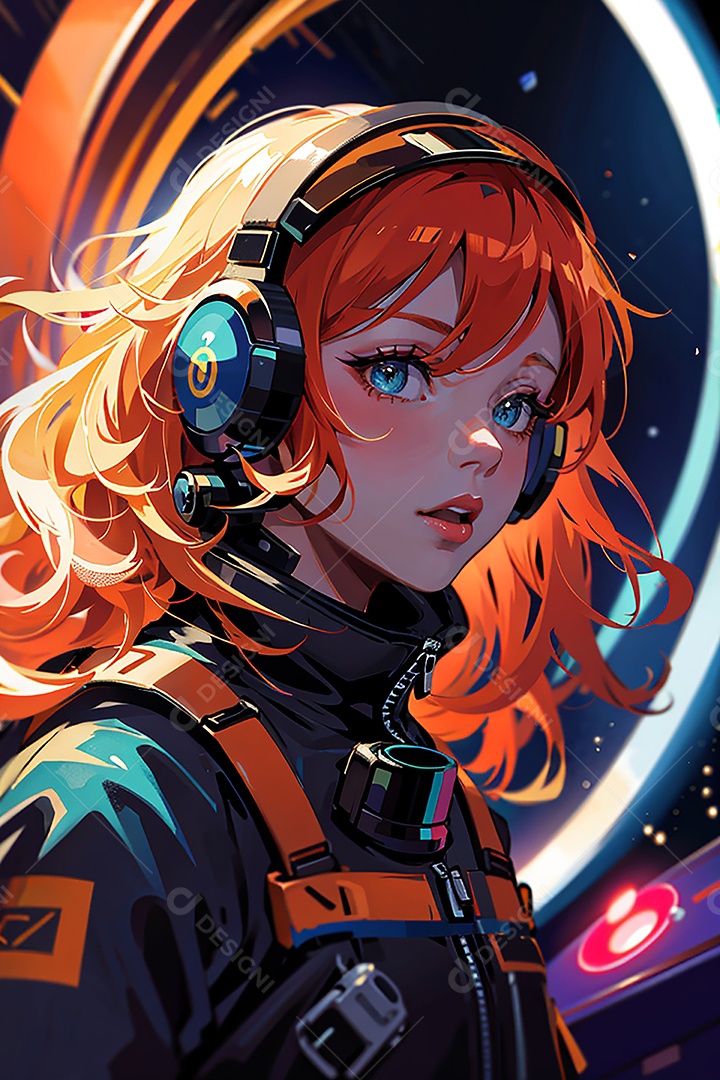 Anime pastel sonho futurista astronauta jovem