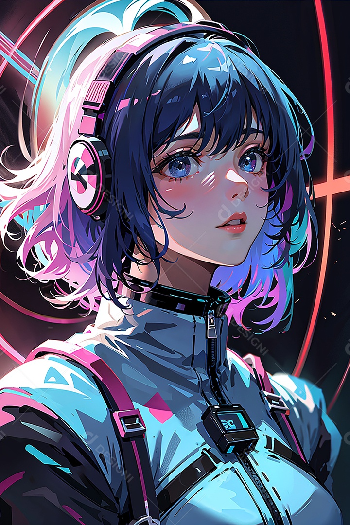 Anime pastel sonho futurista astronauta jovem