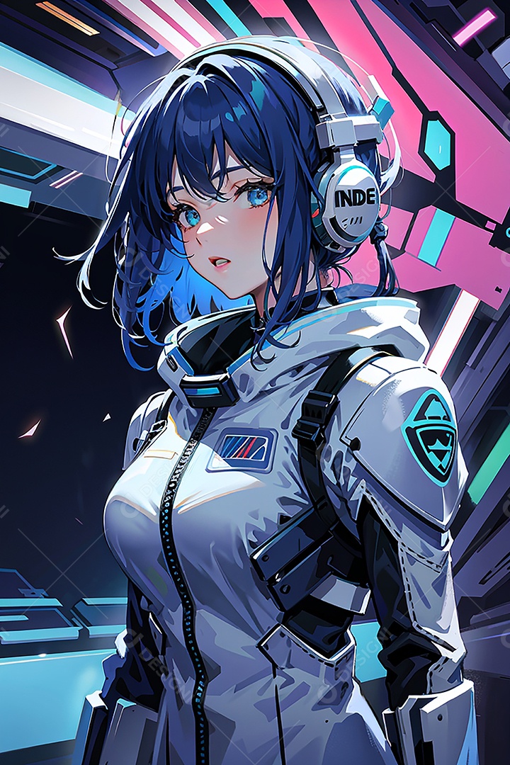 Anime pastel sonho futurista astronauta jovem