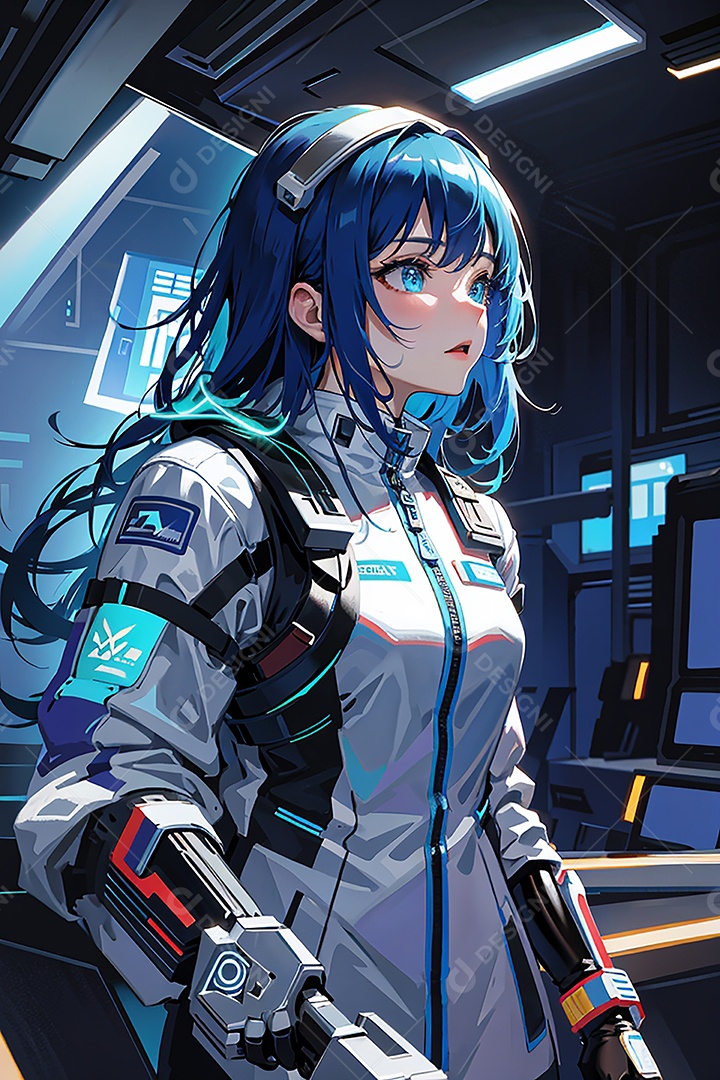 Anime pastel sonho futurista astronauta jovem