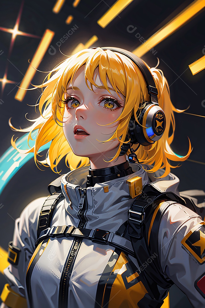 Anime pastel sonho futurista astronauta jovem