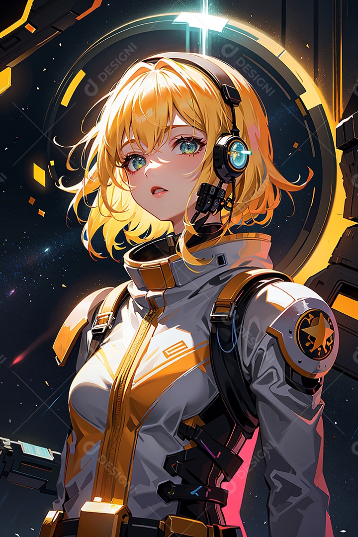 Anime pastel sonho futurista astronauta jovem