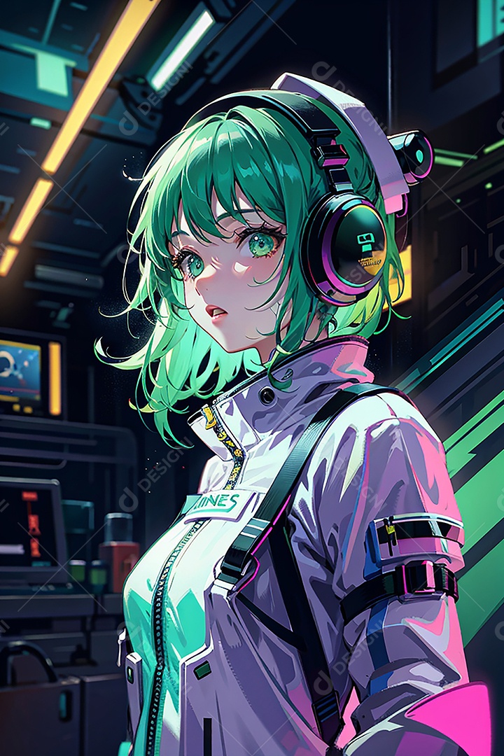 Anime pastel sonho futurista astronauta jovem