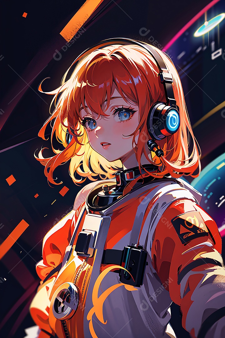 Anime pastel sonho futurista astronauta jovem