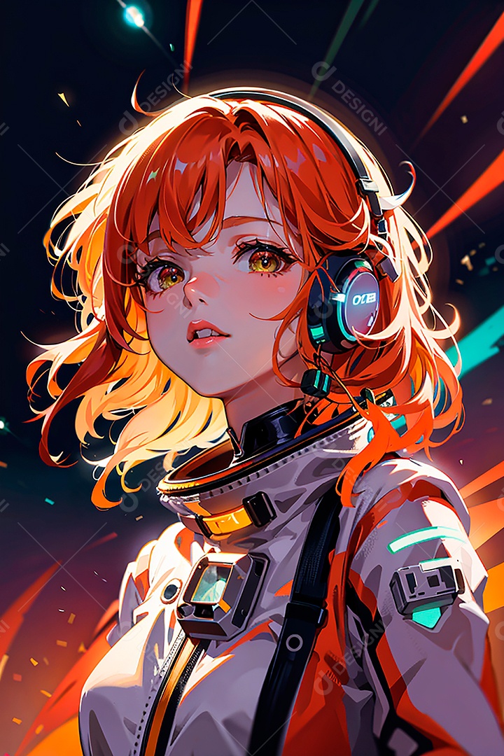 Anime pastel sonho futurista astronauta jovem
