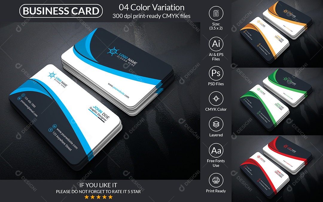 Modelo de Cartão de Visita PSD + AI Editável