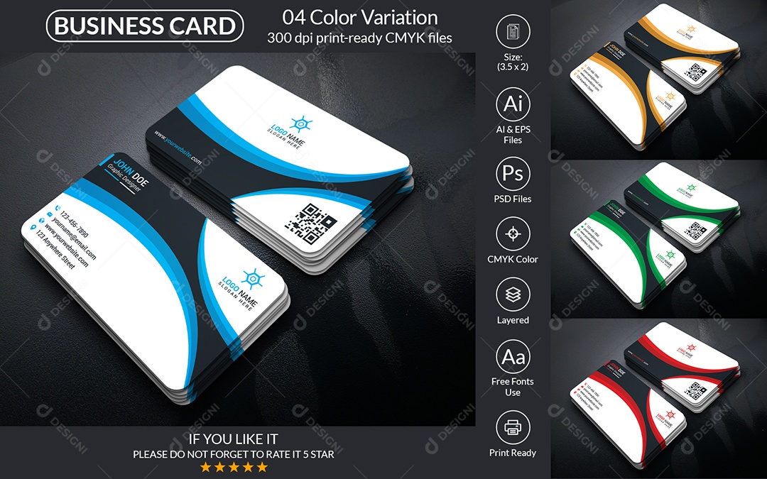 Modelo de Cartão de Visita PSD + AI Editável