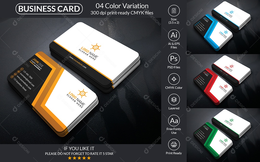 Modelo de Cartão de Visita PSD + AI Editável