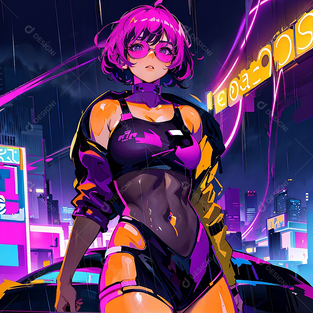 Anime pastel sonho menina futurista modelo adulto ação posando