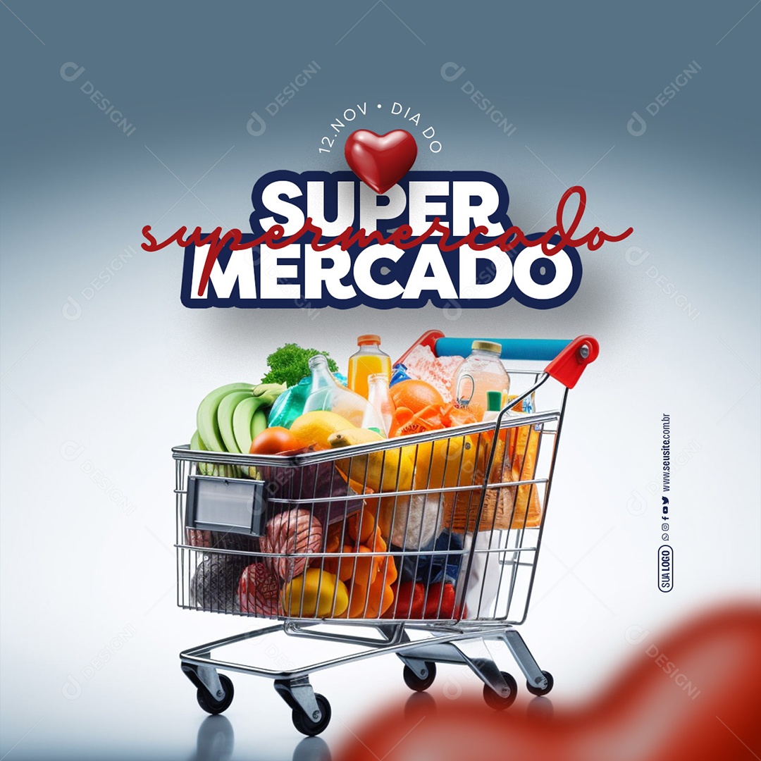 Dia Do Supermercado 12 De Novembro Social Media PSD Editável