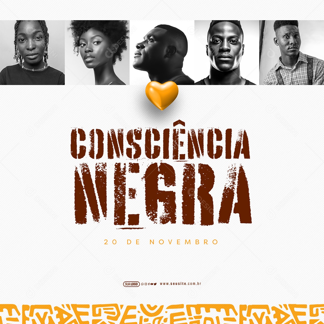 Dia da Consciência Negra 20 de Novembro Social Media PSD Editável