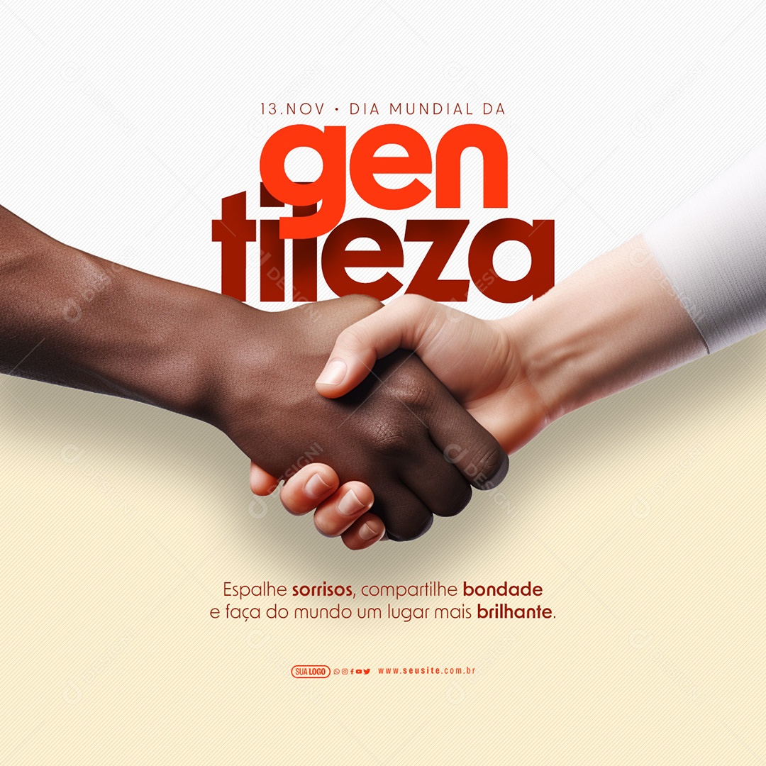 Dia Mundial da Gentileza 13 De Novembro Espelhe Sorriso Compartilhe Bondade Social Media PSD Editável