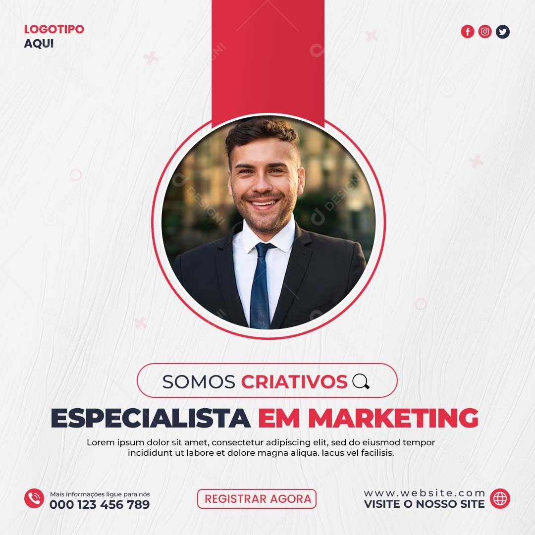 Social Media Somos Criativos Especialistas em Marketing PSD Editável