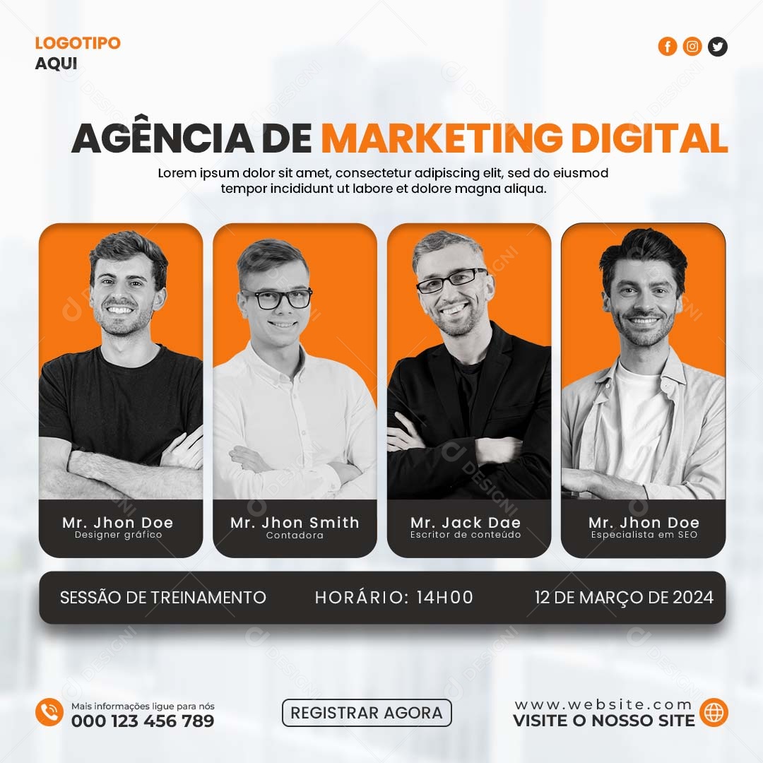 Social Media Agência De Marketing Digital PSD Editável