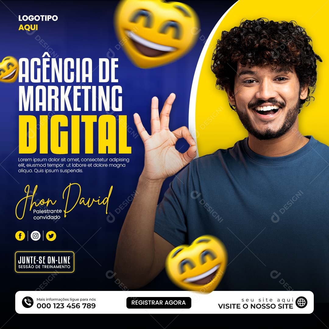 Social Media Agência De Marketing Digital PSD Editável