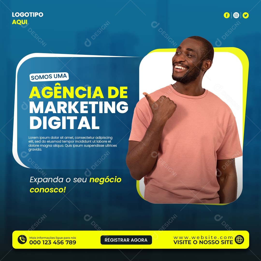 Social Media Expanda Seu Negócio Conosco Marketing Digital PSD Editável